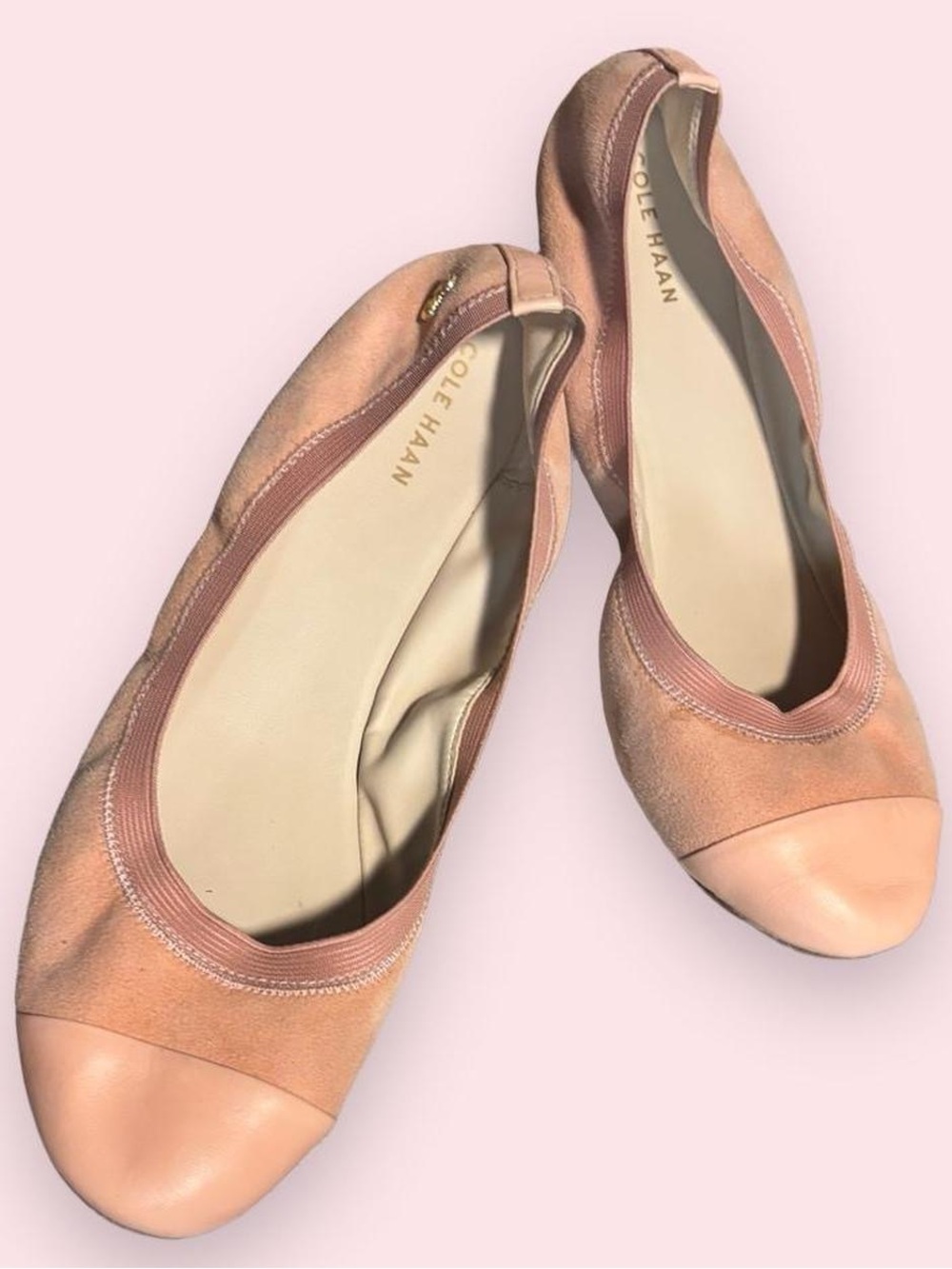 Cole Haan Blush Pink Leather & Suede Ballet Flats Size 9